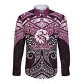 Personalized Manly Warringah Sea Eagles Long Sleeve Button Shirt Polynesian Tribal Pattern Style
