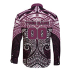 Personalized Manly Warringah Sea Eagles Long Sleeve Button Shirt Polynesian Tribal Pattern Style