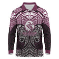 Personalized Manly Warringah Sea Eagles Long Sleeve Polo Shirt Polynesian Tribal Pattern Style