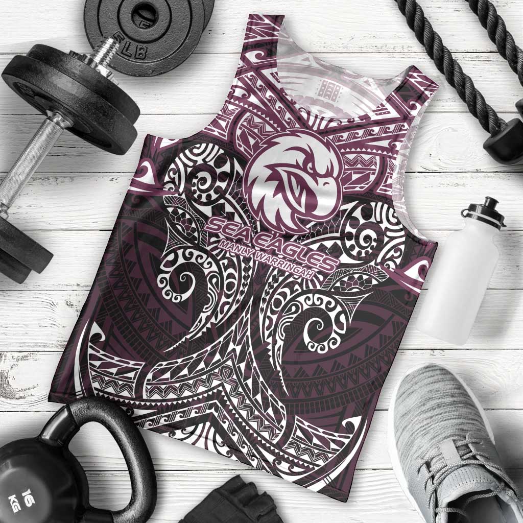 Personalized Manly Warringah Sea Eagles Men Tank Top Polynesian Tribal Pattern Style