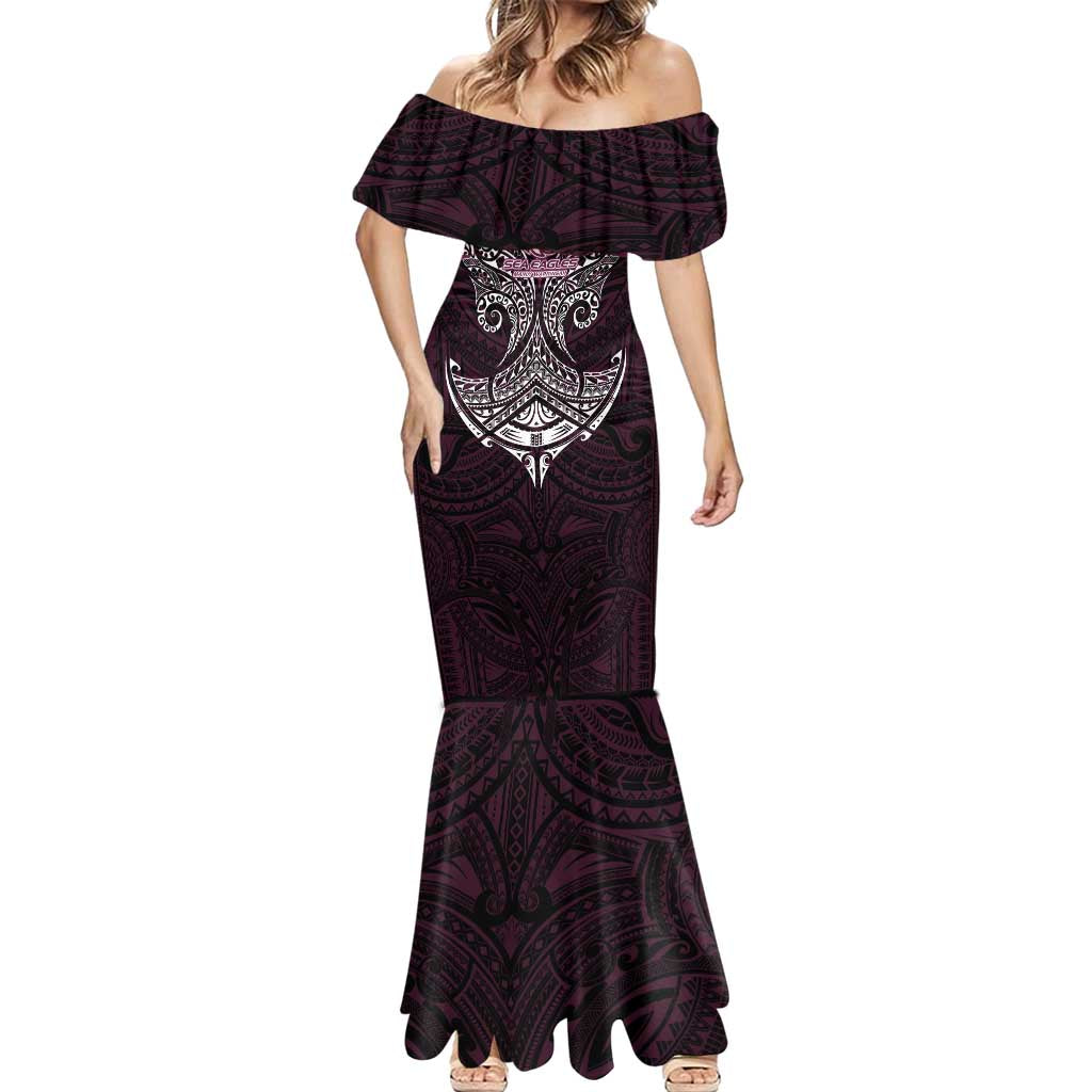 Personalized Manly Warringah Sea Eagles Mermaid Dress Polynesian Tribal Pattern Style