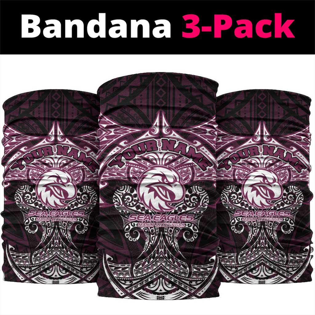 Personalized Manly Warringah Sea Eagles Neck Gaiter Polynesian Tribal Pattern Style