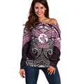 Personalized Manly Warringah Sea Eagles Off Shoulder Sweater Polynesian Tribal Pattern Style