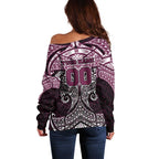 Personalized Manly Warringah Sea Eagles Off Shoulder Sweater Polynesian Tribal Pattern Style