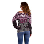 Personalized Manly Warringah Sea Eagles Off Shoulder Sweater Polynesian Tribal Pattern Style