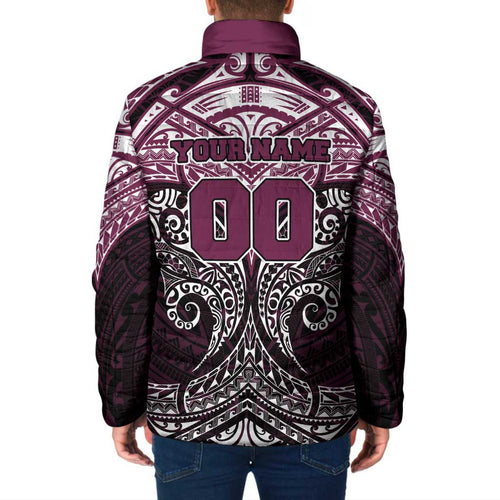 Personalized Manly Warringah Sea Eagles Padded Jacket Polynesian Tribal Pattern Style