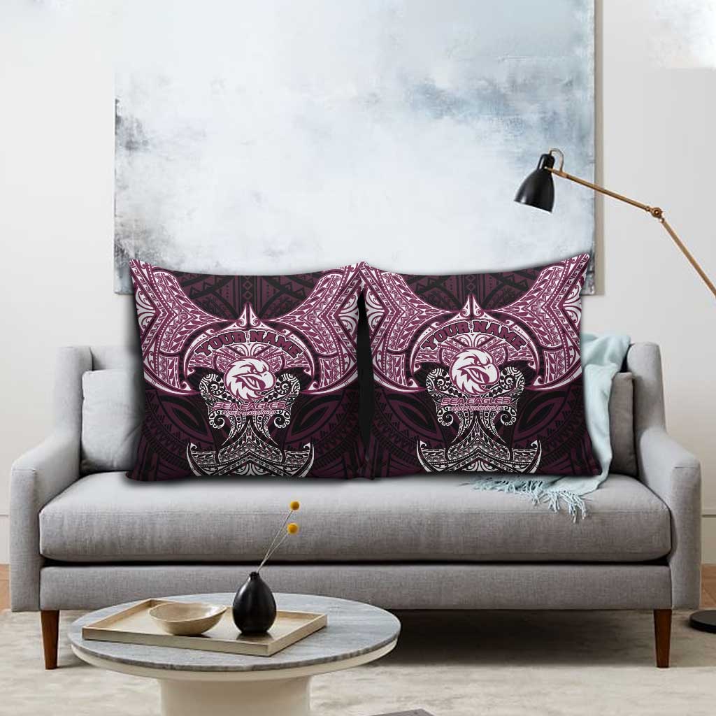 Personalized Manly Warringah Sea Eagles Pillow Cover Polynesian Tribal Pattern Style