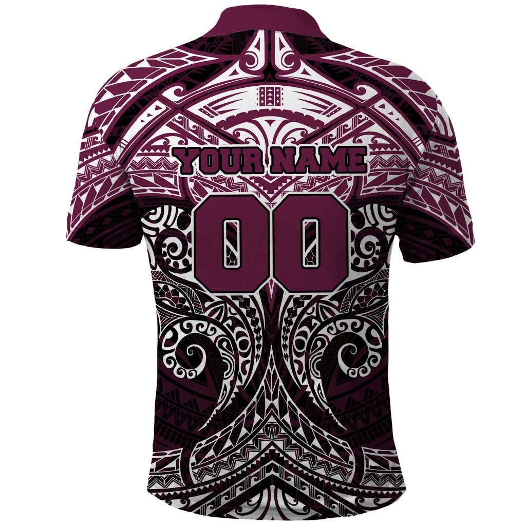 Personalized Manly Warringah Sea Eagles Polo Shirt Polynesian Tribal Pattern Style