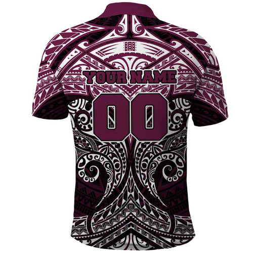 Personalized Manly Warringah Sea Eagles Polo Shirt Polynesian Tribal Pattern Style