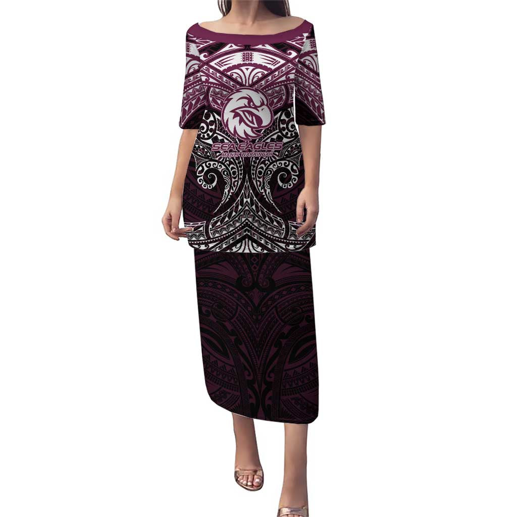 Personalized Manly Warringah Sea Eagles Puletasi Polynesian Tribal Pattern Style