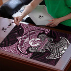 Personalized Manly Warringah Sea Eagles Puzzle Polynesian Tribal Pattern Style