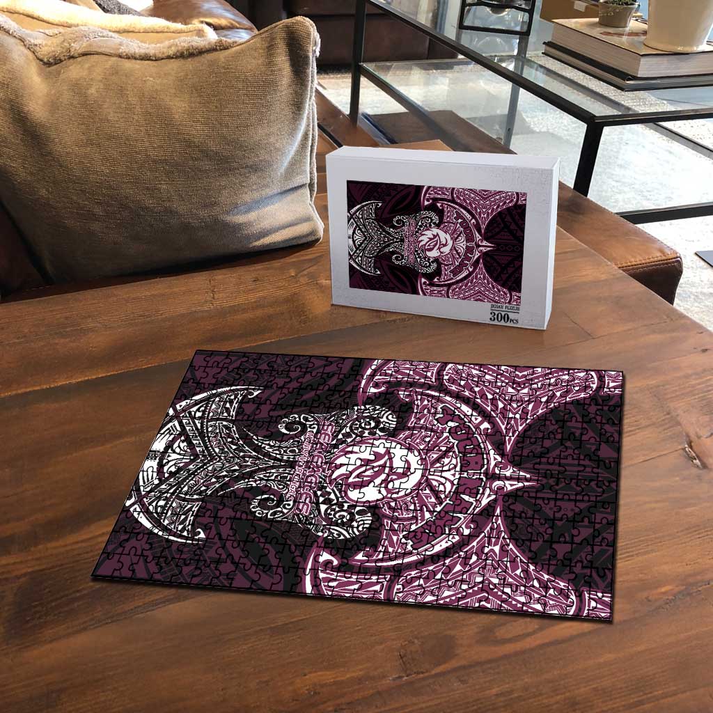 Personalized Manly Warringah Sea Eagles Puzzle Polynesian Tribal Pattern Style