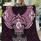 Personalized Manly Warringah Sea Eagles Quilt Polynesian Tribal Pattern Style
