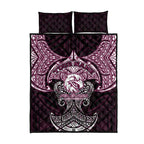 Personalized Manly Warringah Sea Eagles Quilt Bed Set Polynesian Tribal Pattern Style