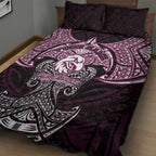 Personalized Manly Warringah Sea Eagles Quilt Bed Set Polynesian Tribal Pattern Style