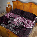 Personalized Manly Warringah Sea Eagles Quilt Bed Set Polynesian Tribal Pattern Style