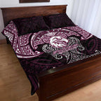 Personalized Manly Warringah Sea Eagles Quilt Bed Set Polynesian Tribal Pattern Style