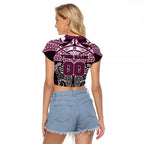 Personalized Manly Warringah Sea Eagles Raglan Cropped T Shirt Polynesian Tribal Pattern Style
