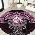 Personalized Manly Warringah Sea Eagles Round Carpet Polynesian Tribal Pattern Style