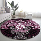 Personalized Manly Warringah Sea Eagles Round Carpet Polynesian Tribal Pattern Style