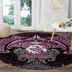 Personalized Manly Warringah Sea Eagles Round Carpet Polynesian Tribal Pattern Style