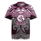 Personalized Manly Warringah Sea Eagles Rugby Jersey Polynesian Tribal Pattern Style