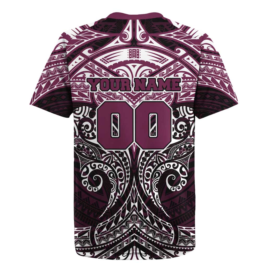 Personalized Manly Warringah Sea Eagles Rugby Jersey Polynesian Tribal Pattern Style