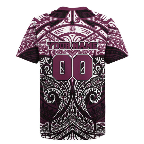 Personalized Manly Warringah Sea Eagles Rugby Jersey Polynesian Tribal Pattern Style