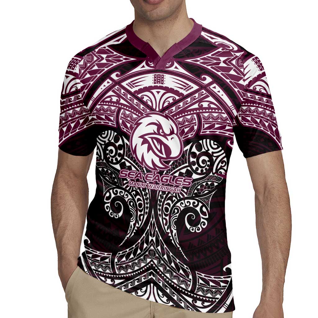Personalized Manly Warringah Sea Eagles Rugby Jersey Polynesian Tribal Pattern Style