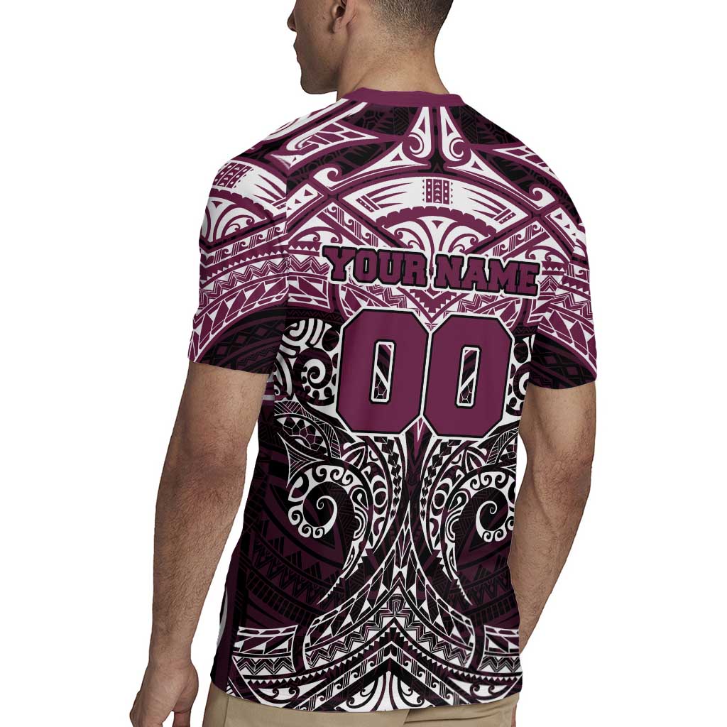 Personalized Manly Warringah Sea Eagles Rugby Jersey Polynesian Tribal Pattern Style