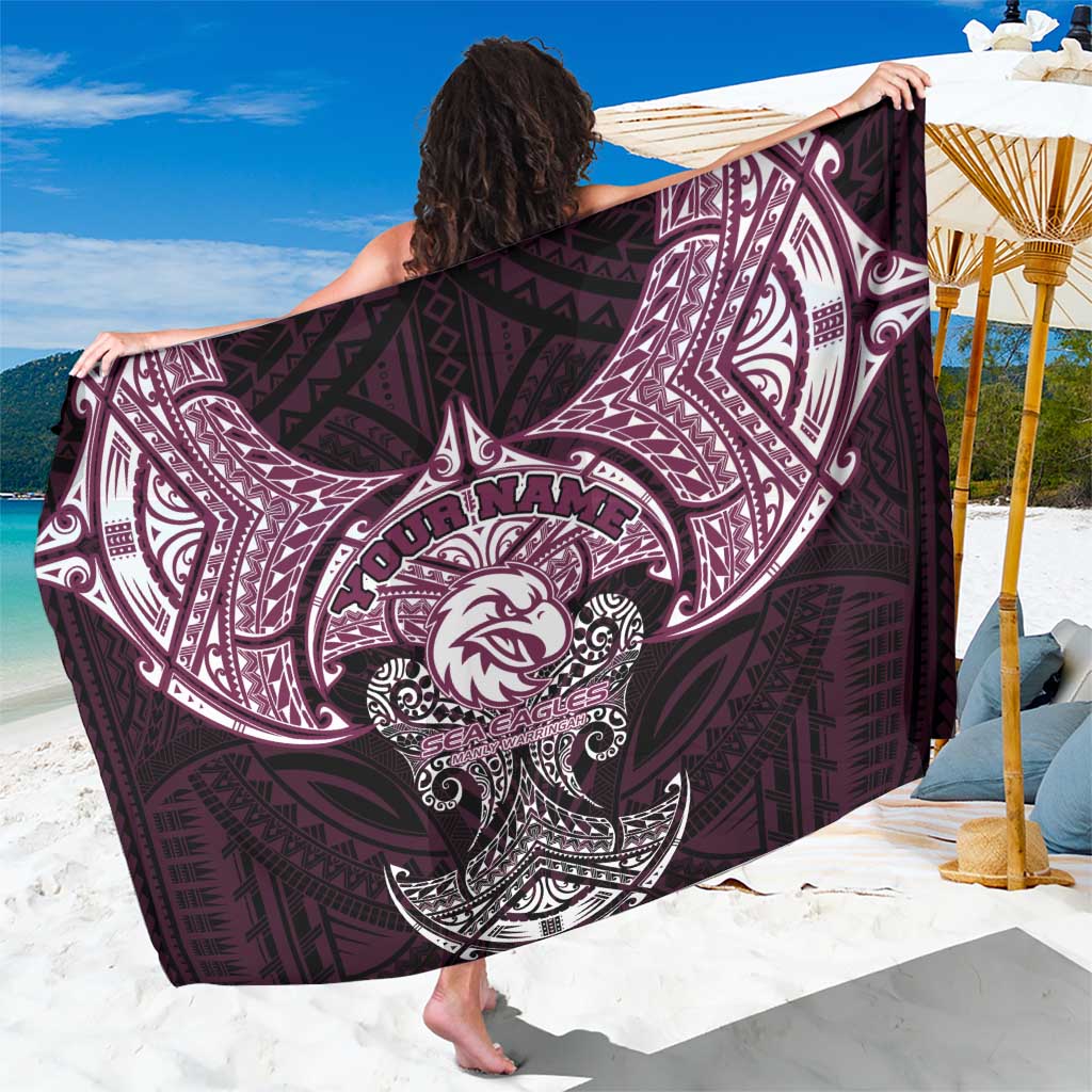 Personalized Manly Warringah Sea Eagles Sarong Polynesian Tribal Pattern Style