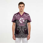 Personalized Manly Warringah Sea Eagles Scrub Top Polynesian Tribal Pattern Style