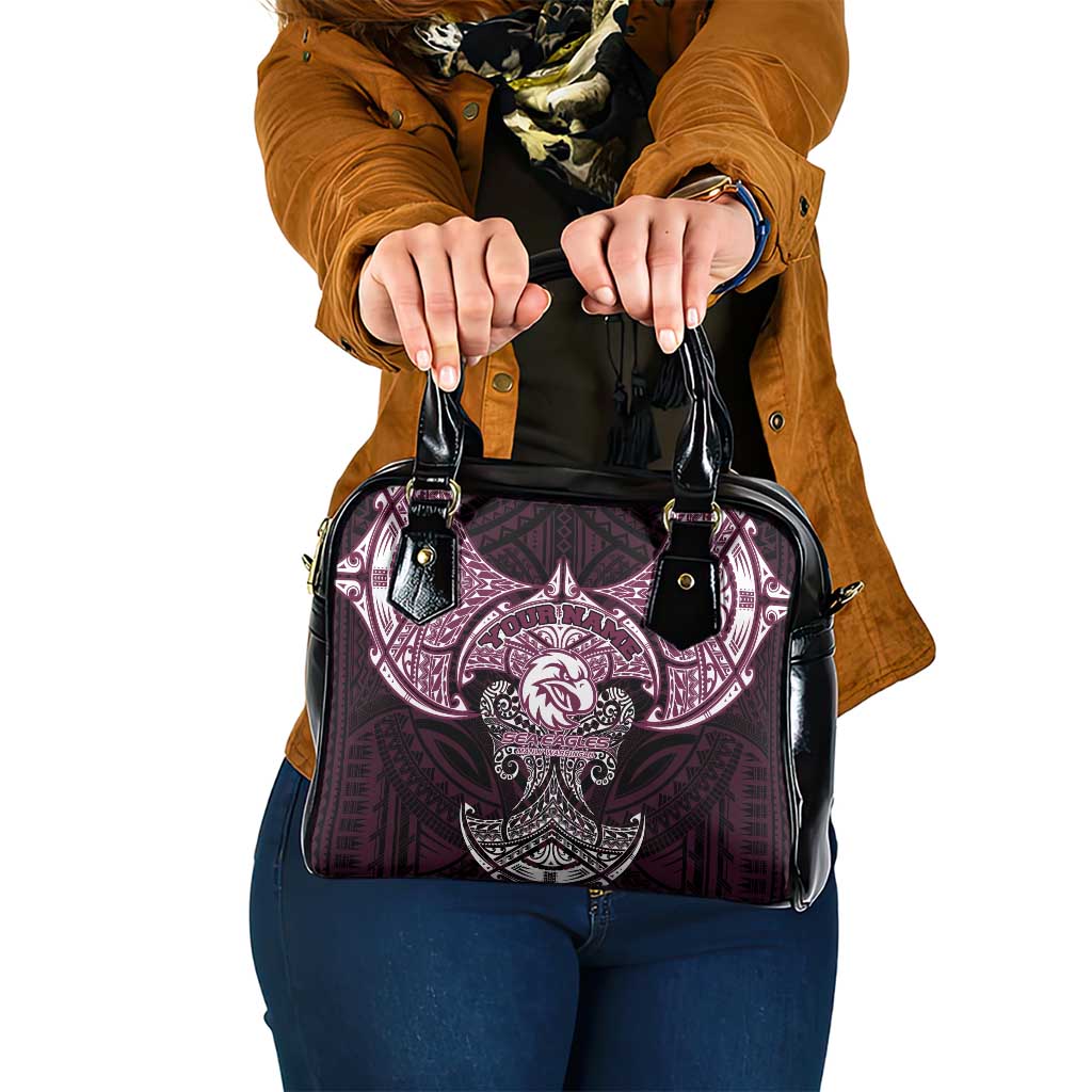 Personalized Manly Warringah Sea Eagles Shoulder Handbag Polynesian Tribal Pattern Style