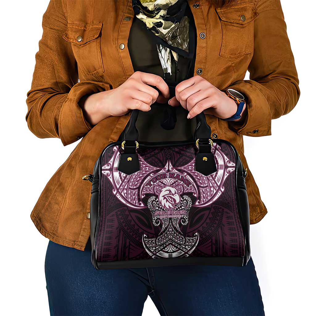 Personalized Manly Warringah Sea Eagles Shoulder Handbag Polynesian Tribal Pattern Style