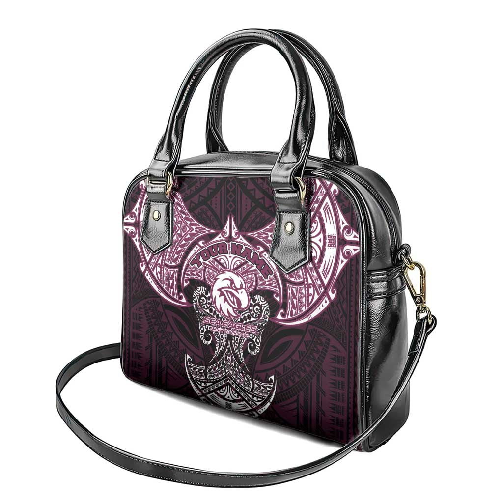 Personalized Manly Warringah Sea Eagles Shoulder Handbag Polynesian Tribal Pattern Style