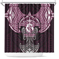 Personalized Manly Warringah Sea Eagles Shower Curtain Polynesian Tribal Pattern Style