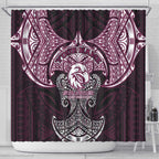 Personalized Manly Warringah Sea Eagles Shower Curtain Polynesian Tribal Pattern Style