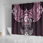 Personalized Manly Warringah Sea Eagles Shower Curtain Polynesian Tribal Pattern Style