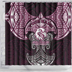Personalized Manly Warringah Sea Eagles Shower Curtain Polynesian Tribal Pattern Style