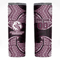 Personalized Manly Warringah Sea Eagles Skinny Tumbler Polynesian Tribal Pattern Style