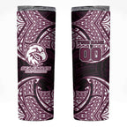 Personalized Manly Warringah Sea Eagles Skinny Tumbler Polynesian Tribal Pattern Style
