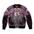 Personalized Manly Warringah Sea Eagles Sleeve Zip Bomber Jacket Polynesian Tribal Pattern Style