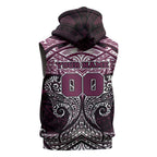 Personalized Manly Warringah Sea Eagles Sleeveless Hoodie Polynesian Tribal Pattern Style