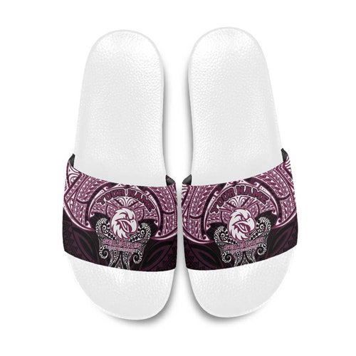 Personalized Manly Warringah Sea Eagles Slide Sandals Polynesian Tribal Pattern Style
