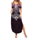 Personalized Manly Warringah Sea Eagles Summer Maxi Dress Polynesian Tribal Pattern Style
