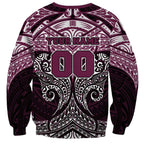 Personalized Manly Warringah Sea Eagles Sweatshirt Polynesian Tribal Pattern Style