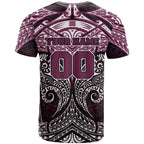 Personalized Manly Warringah Sea Eagles T Shirt Polynesian Tribal Pattern Style
