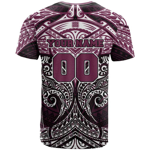 Personalized Manly Warringah Sea Eagles T Shirt Polynesian Tribal Pattern Style