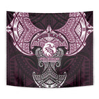 Personalized Manly Warringah Sea Eagles Tapestry Polynesian Tribal Pattern Style