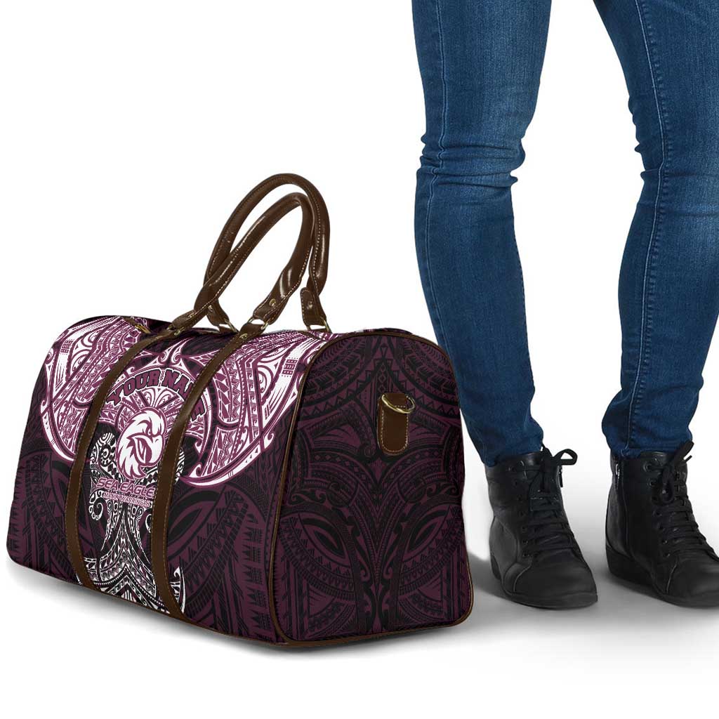 Personalized Manly Warringah Sea Eagles Travel Bag Polynesian Tribal Pattern Style